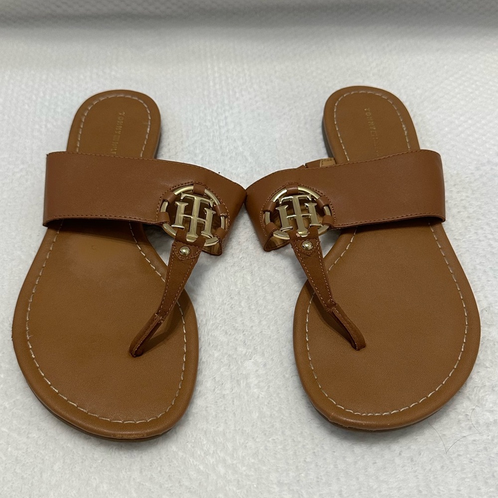 Tommy Hilfiger Tan Leather Sandal